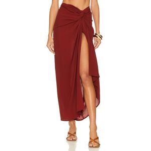 Haight 'Panneaux' Red Semi Sheer Sarong Size S - NWT